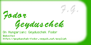 fodor geyduschek business card